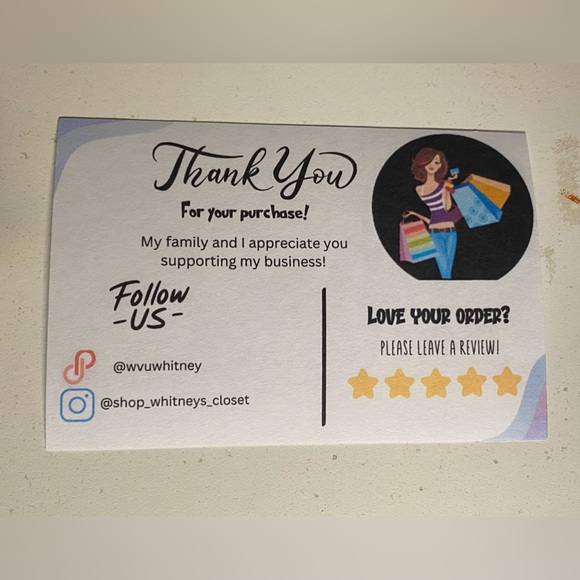 Handmade Custom thank you card drops 25 custom cards - Picture 4 of 12